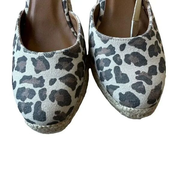 Margaux Espadrille Pique Animal Print Wedge Sandal Leopard Lace Up SZ 9 - Picture 10 of 15